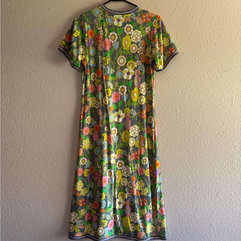 Floral Multicolor Women's Tshirt Dress